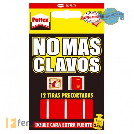 NO MAS CLAVOS CINTA TIRAS PRECORTADAS. - ADHESIVOS DE MONTAJE