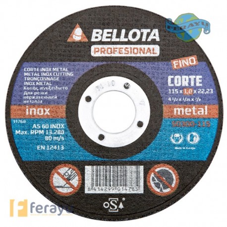 DISCO C METAL/INOX EJE FINO 115X1 MM