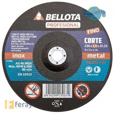 DISCO C METAL/INOX EJE FINO 180X1,6 MM