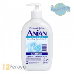 Crema de jabón de manos Dermo con dosificador 500 ml (Anian)
