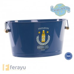 CUBO METAL BOTELLIN OVALADO 40X33X22CM